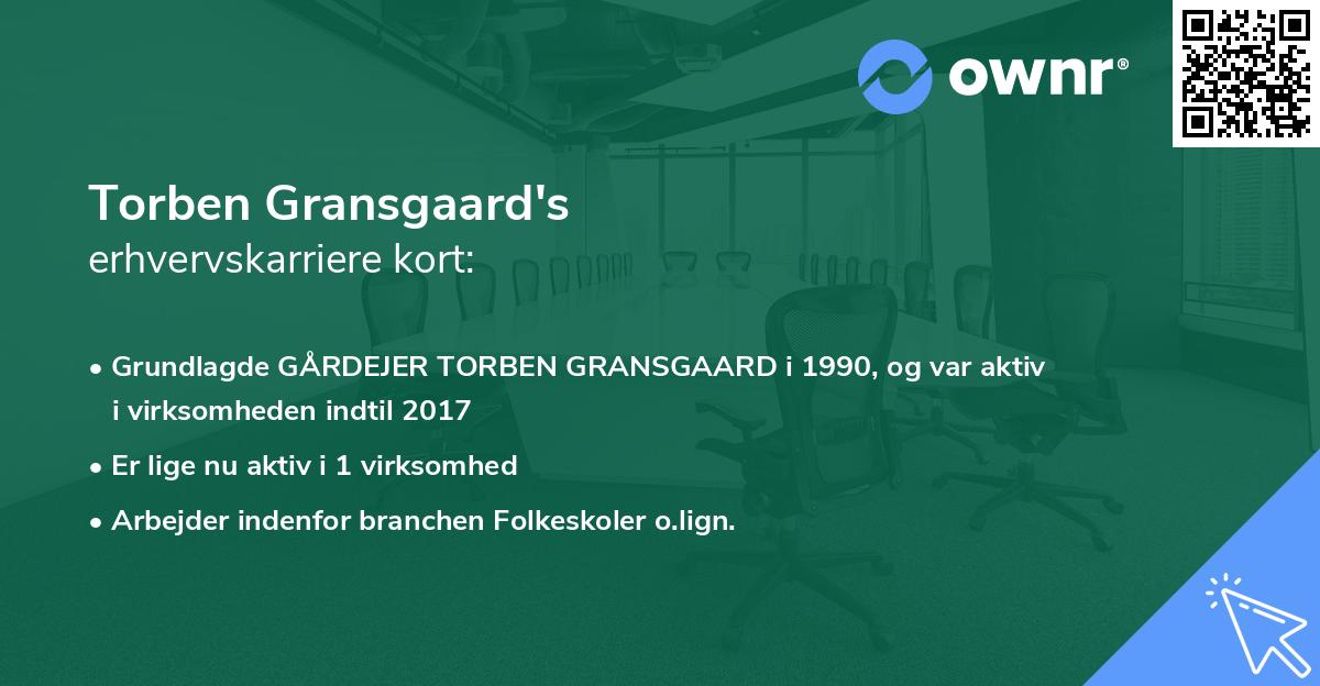 Torben Gransgaard's erhvervskarriere kort