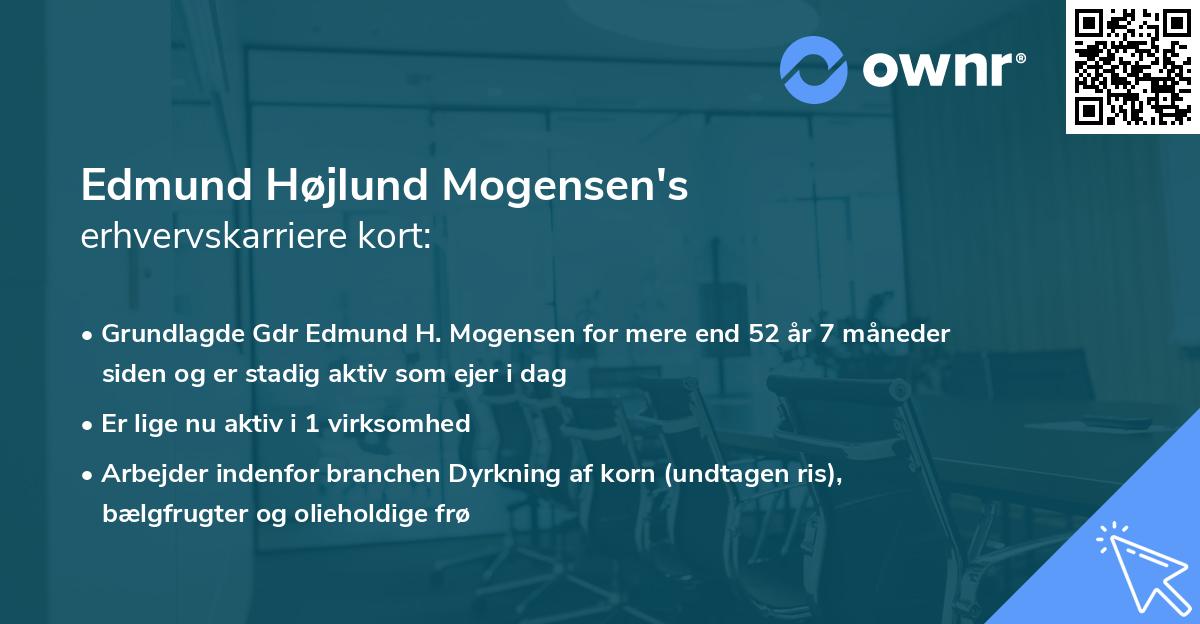 Edmund Højlund Mogensen's erhvervskarriere kort