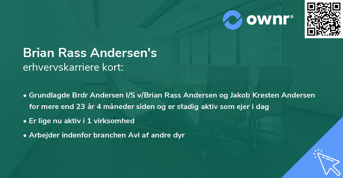 Brian Rass Andersen's erhvervskarriere kort