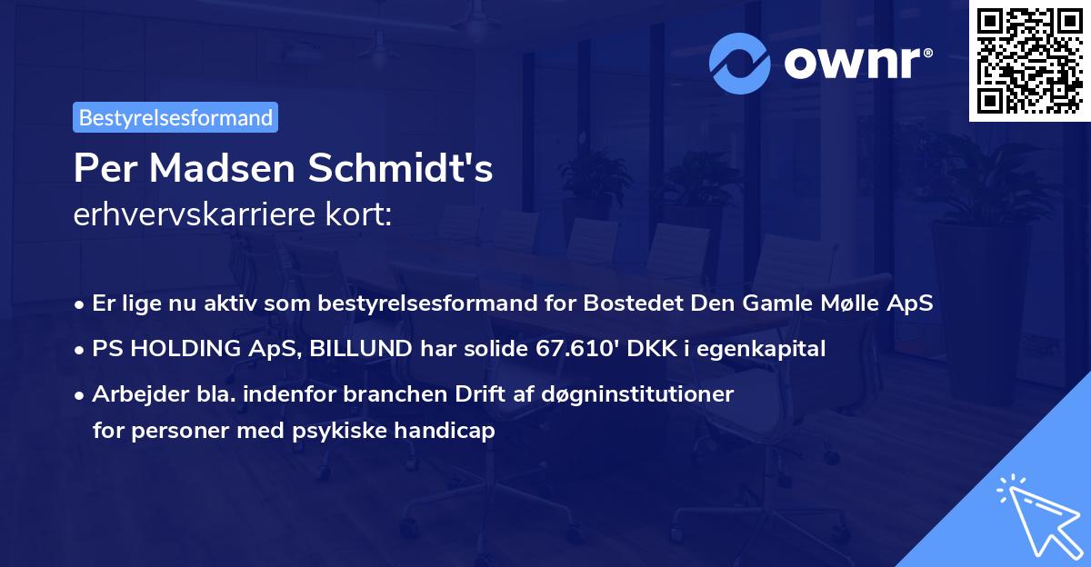 Per Madsen Schmidt's erhvervskarriere kort