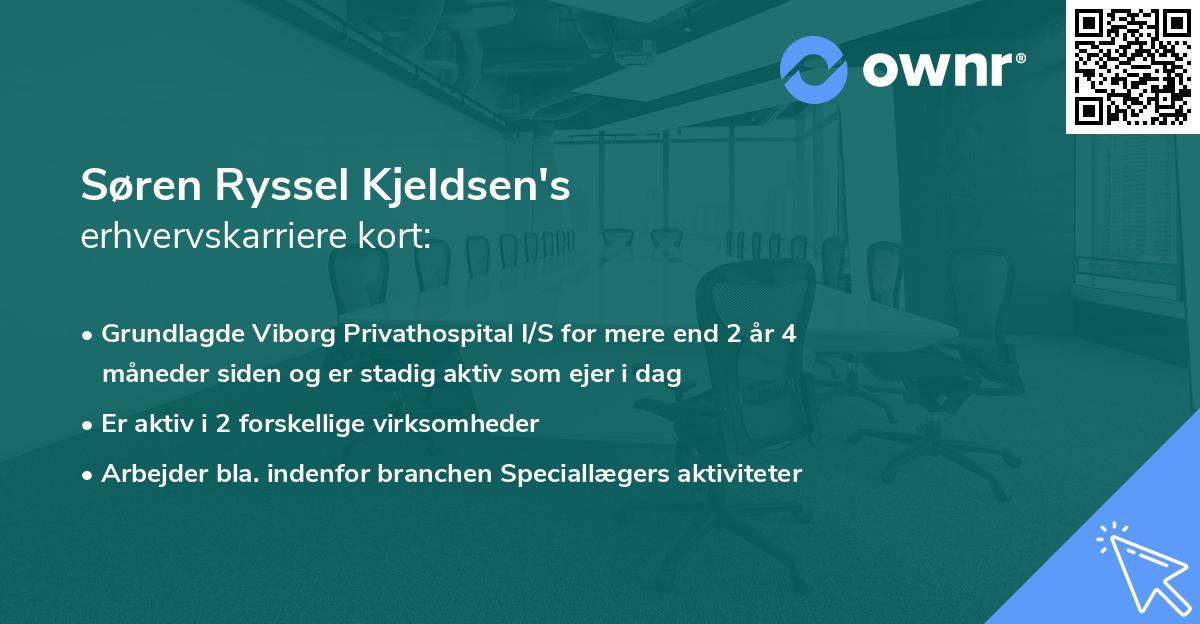 Søren Ryssel Kjeldsen's erhvervskarriere kort