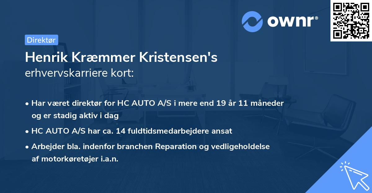 Henrik Kræmmer Kristensen's erhvervskarriere kort