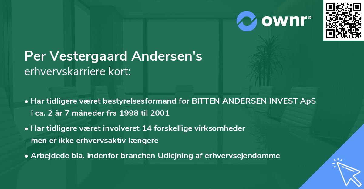 Per Vestergaard Andersen's erhvervskarriere kort