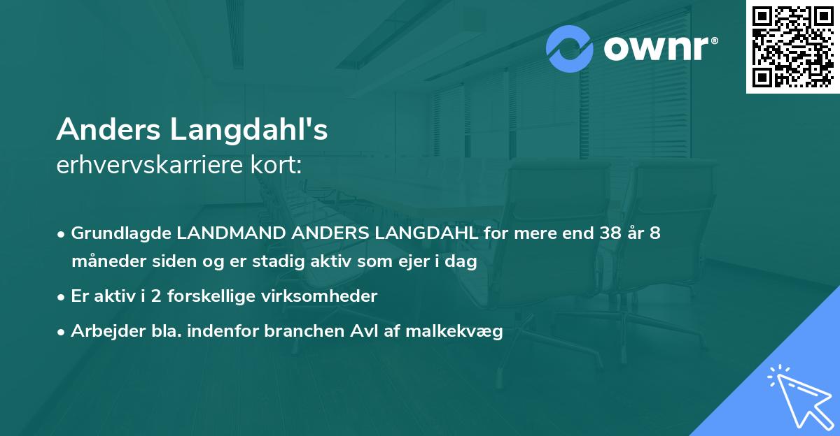 Anders Langdahl's erhvervskarriere kort