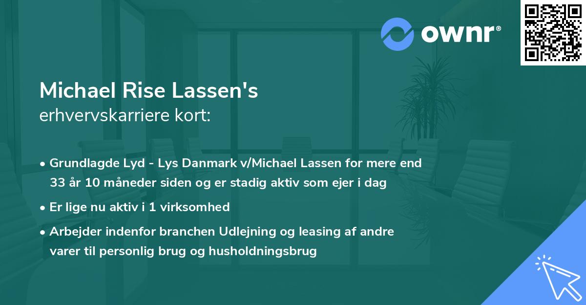 Michael Rise Lassen's erhvervskarriere kort