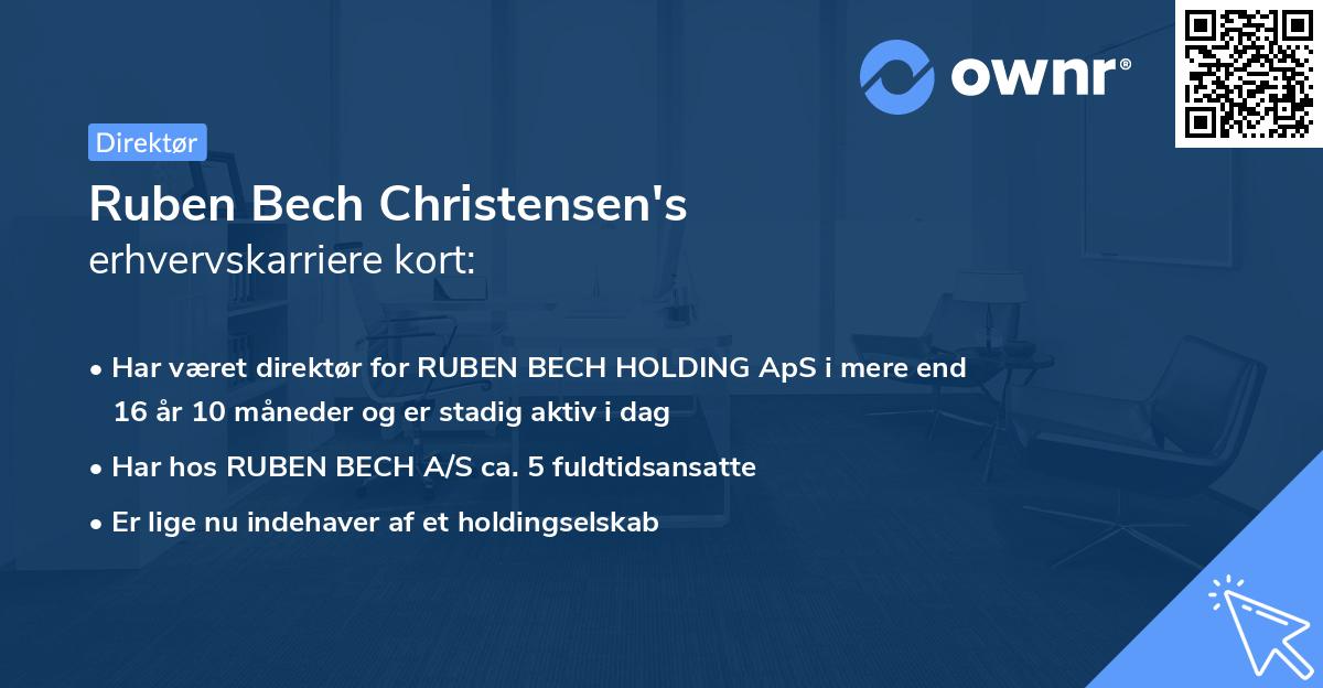 Ruben Bech Christensen's erhvervskarriere kort