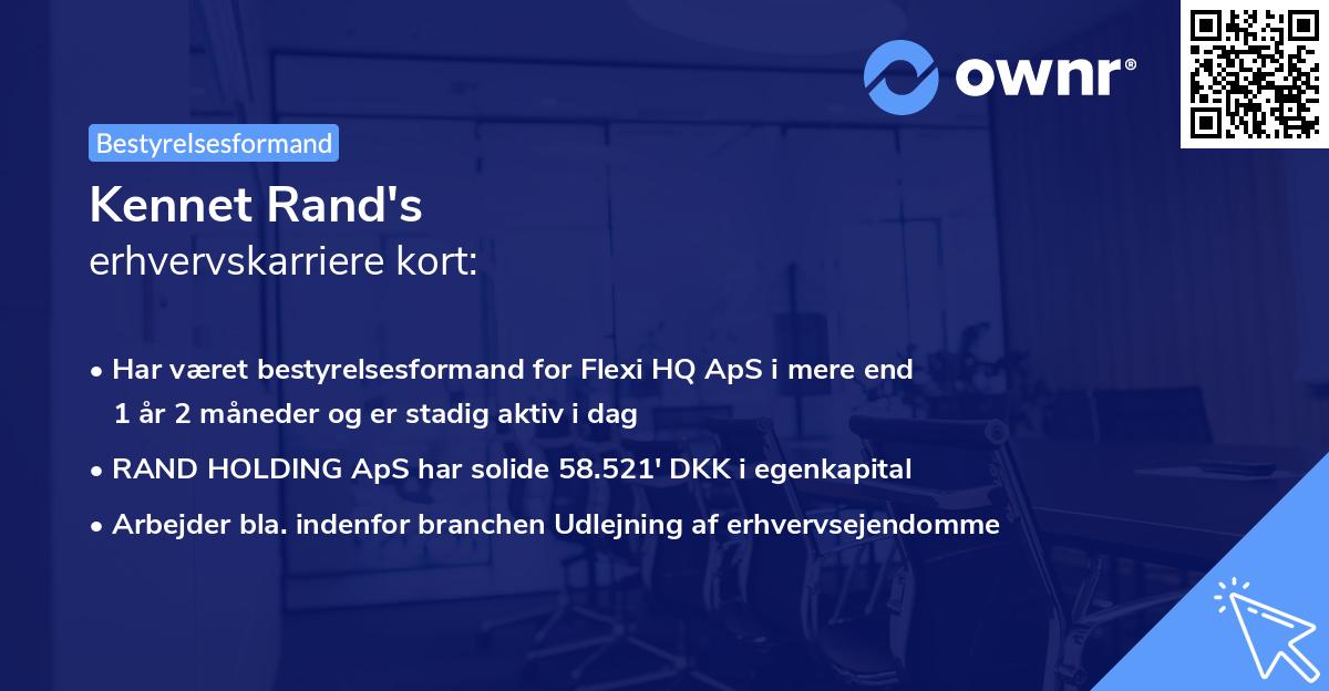 Kennet Rand's erhvervskarriere kort