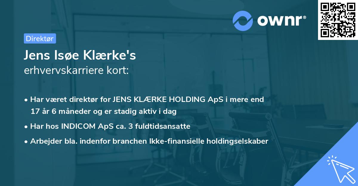 Jens Isøe Klærke's erhvervskarriere kort