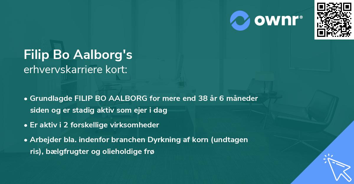 Filip Bo Aalborg's erhvervskarriere kort