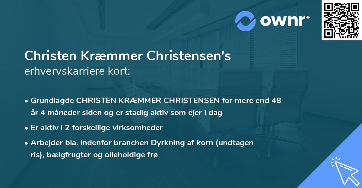 Christen Kræmmer Christensen's erhvervskarriere kort