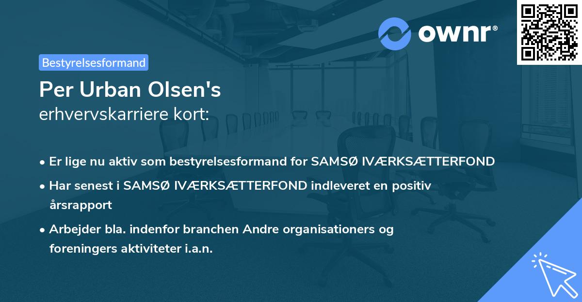 Per Urban Olsen's erhvervskarriere kort