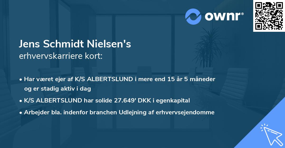 Jens Schmidt Nielsen's erhvervskarriere kort