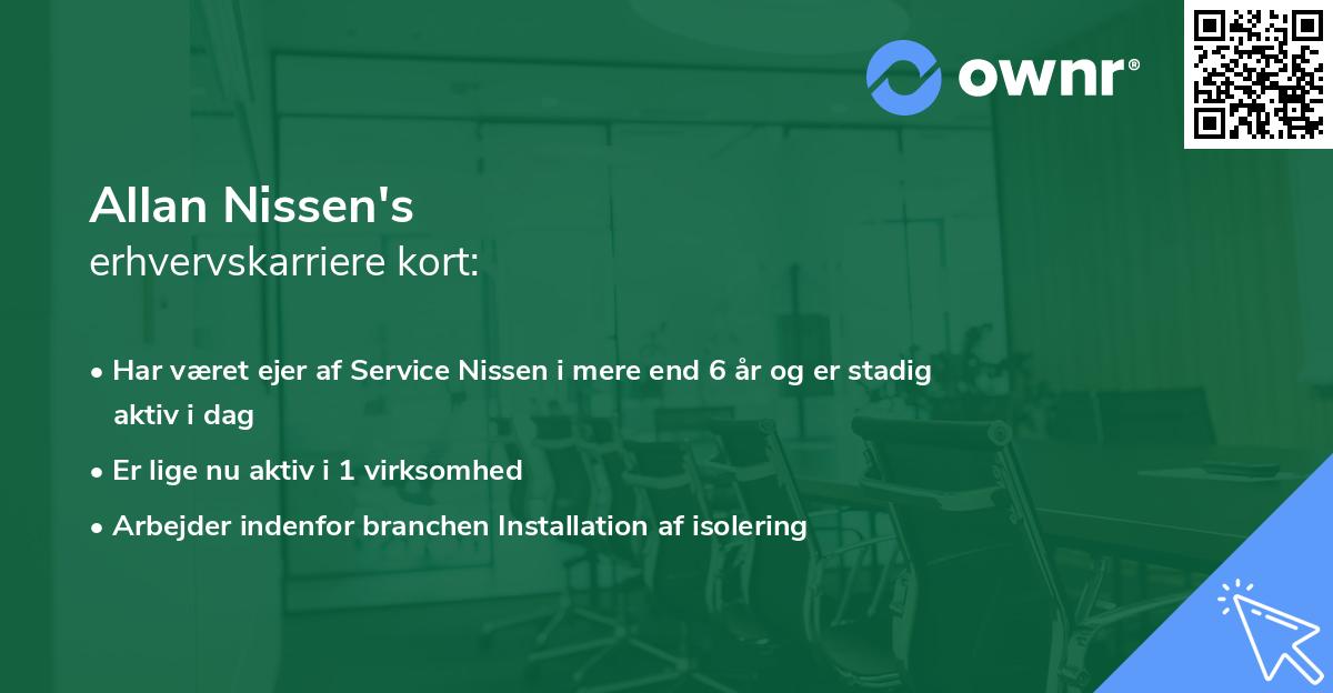 Allan Nissen's erhvervskarriere kort