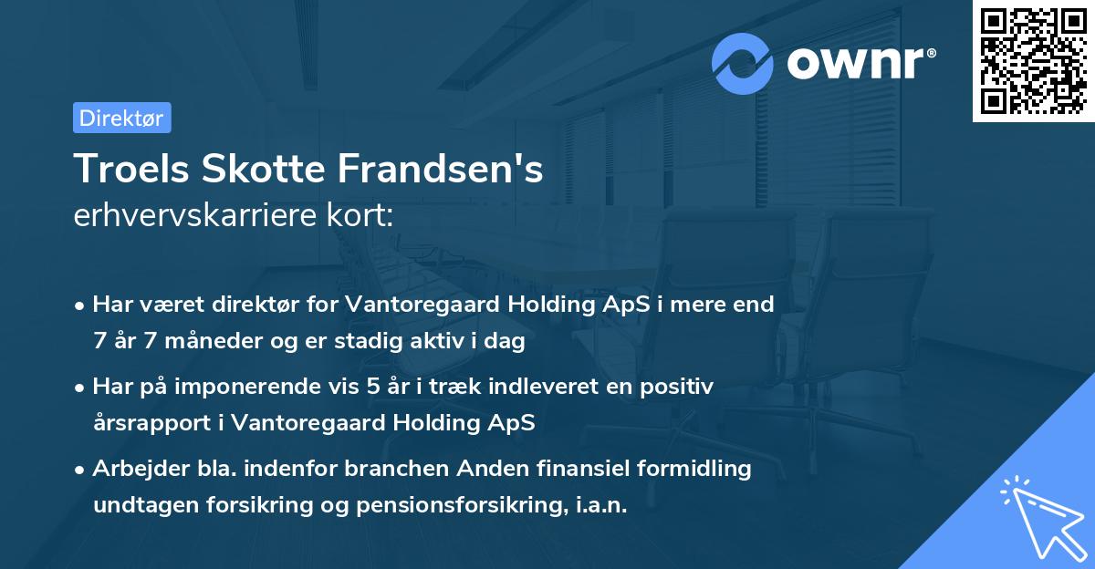 Troels Skotte Frandsen's erhvervskarriere kort