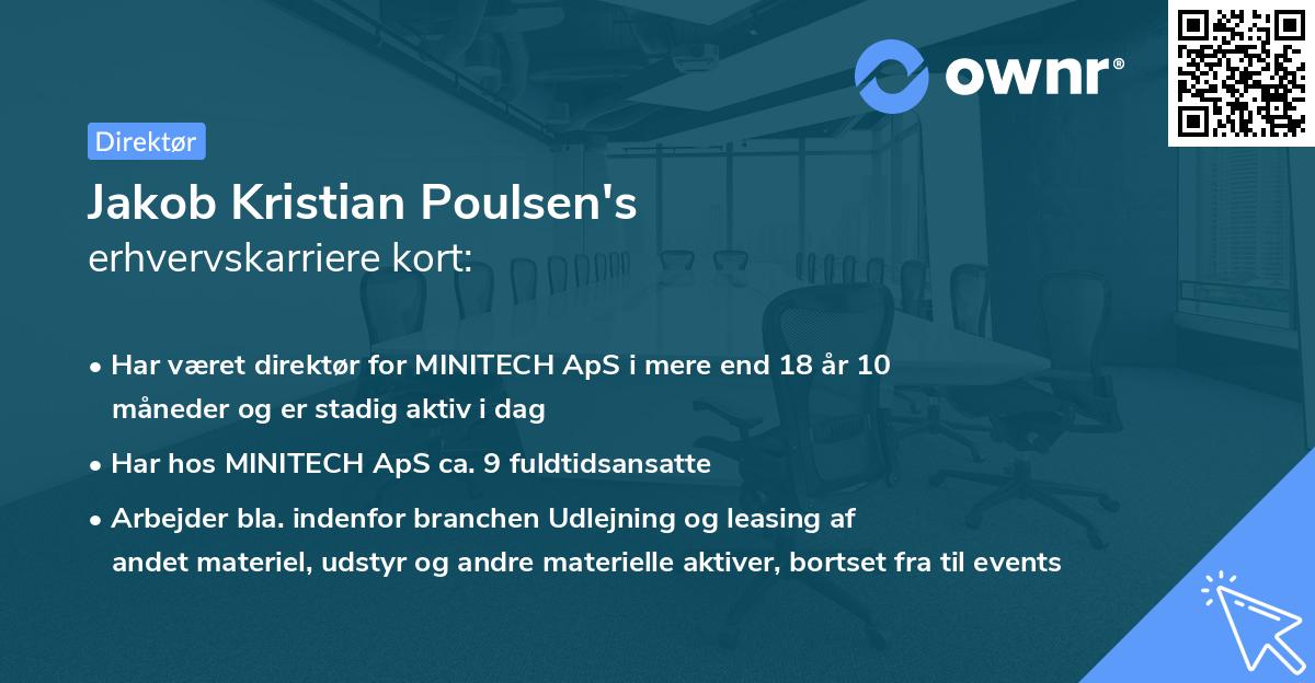 Jakob Kristian Poulsen's erhvervskarriere kort
