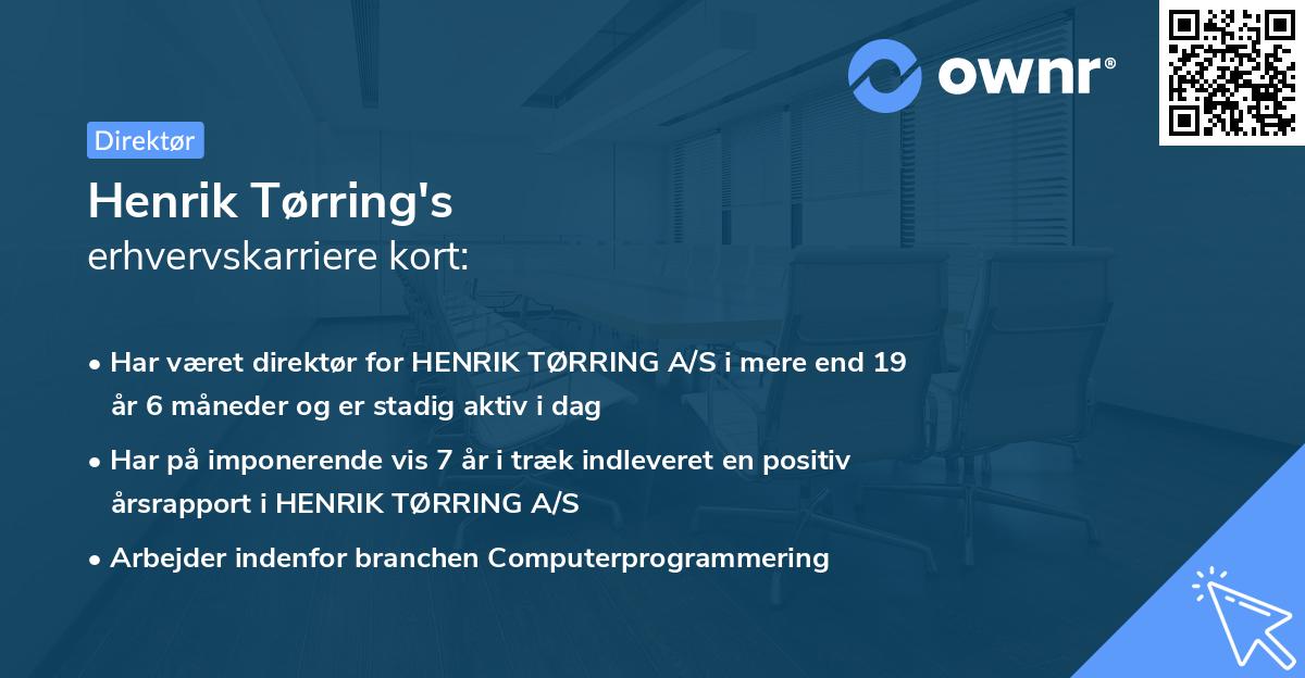 Henrik Tørring's erhvervskarriere kort