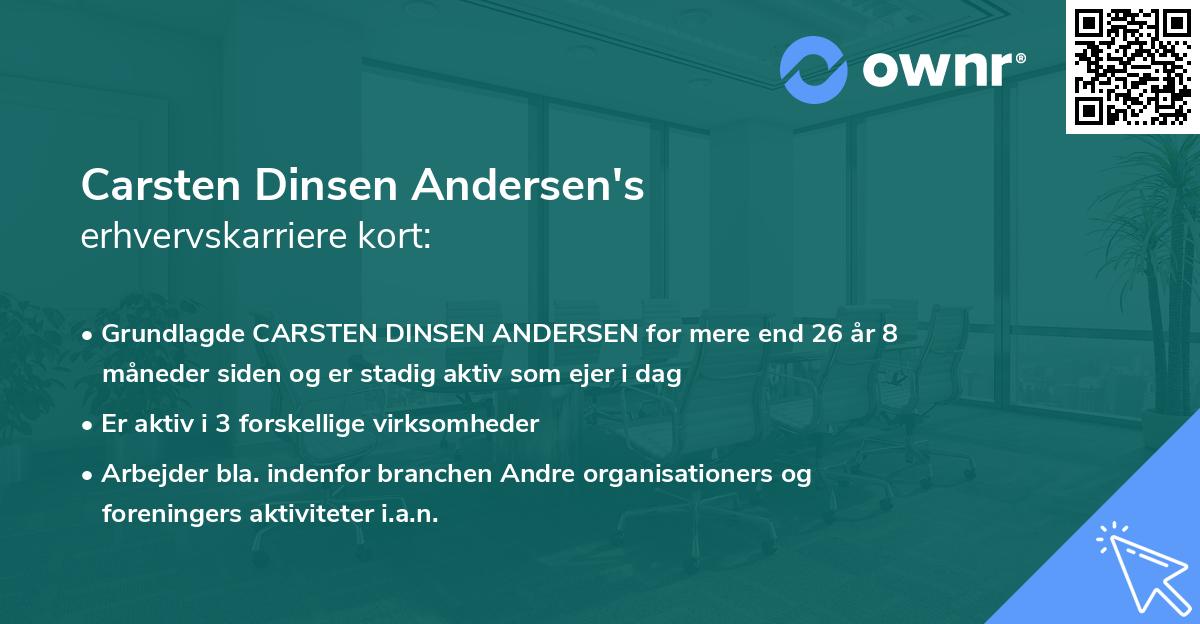 Carsten Dinsen Andersen's erhvervskarriere kort