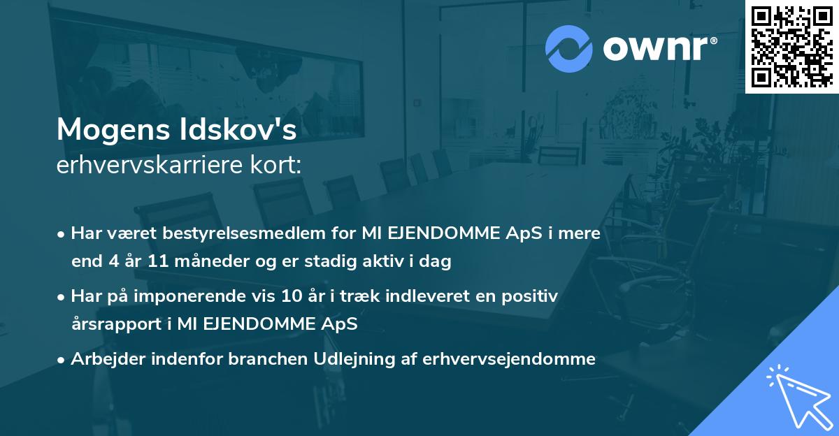 Mogens Idskov's erhvervskarriere kort