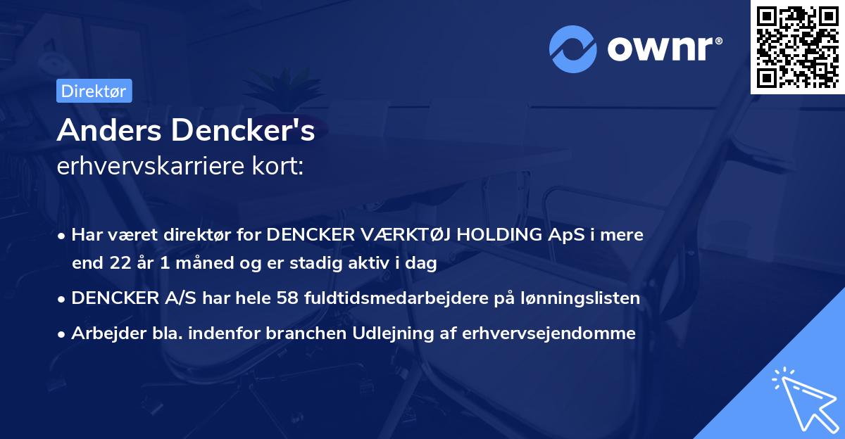 Anders Dencker's erhvervskarriere kort