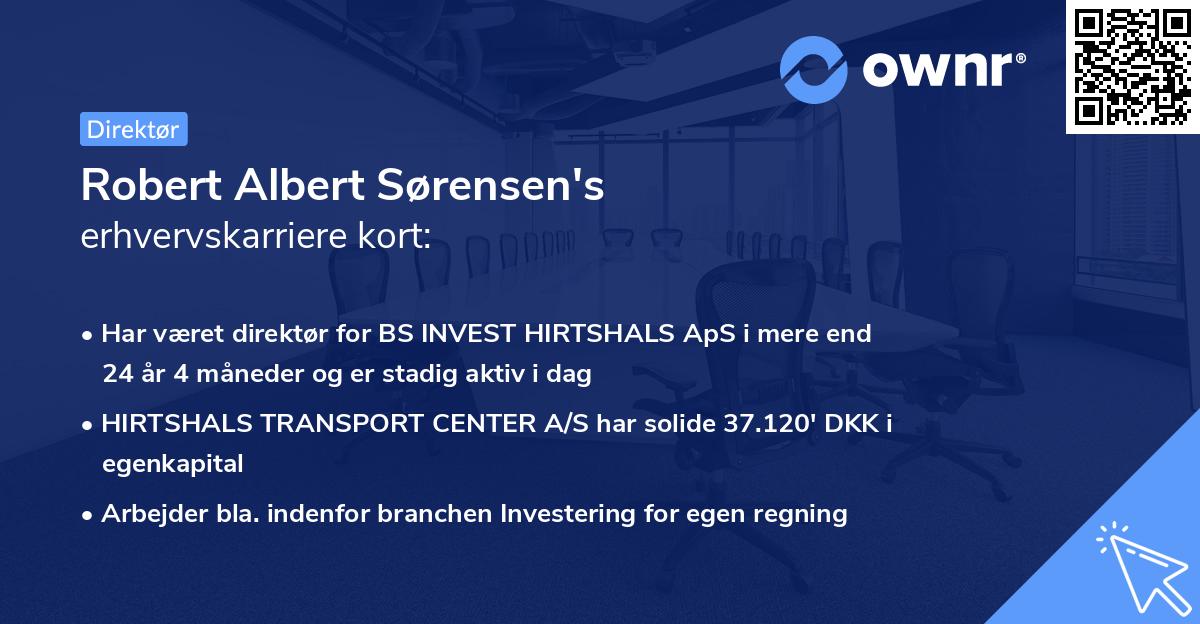 Robert Albert Sørensen's erhvervskarriere kort