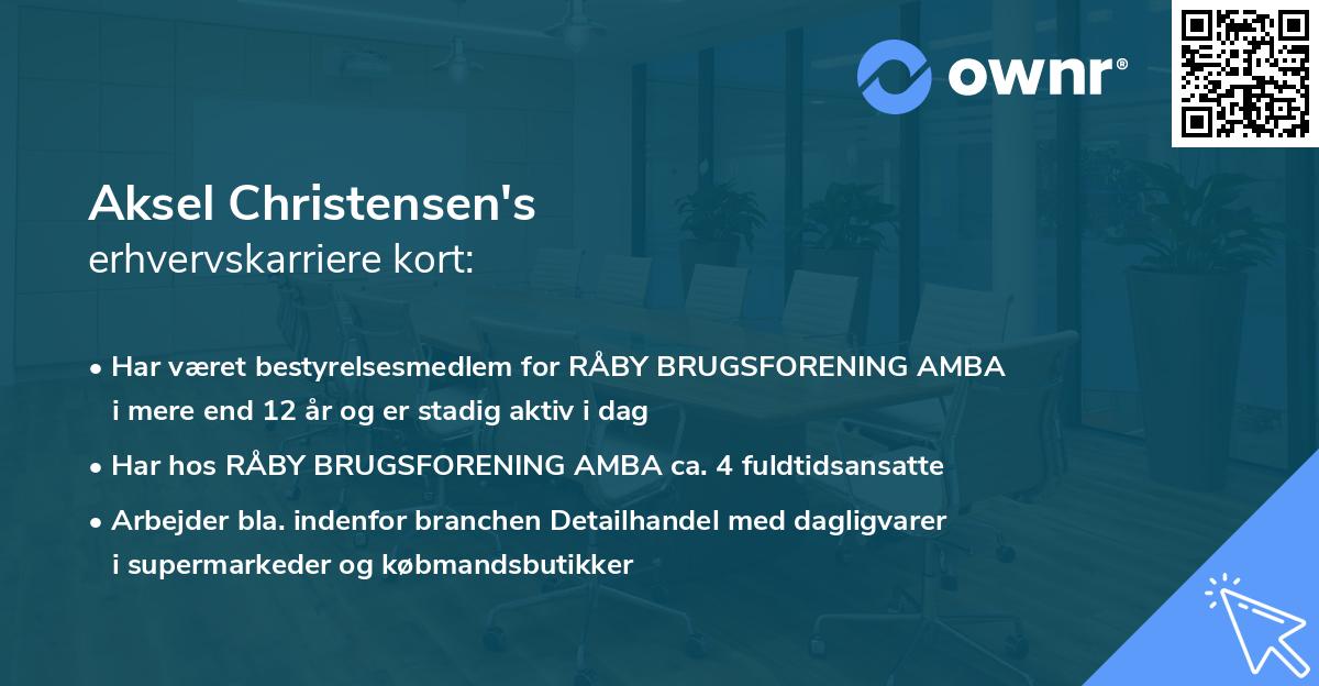 Aksel Christensen's erhvervskarriere kort