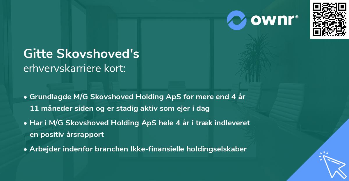 Gitte Skovshoved's erhvervskarriere kort