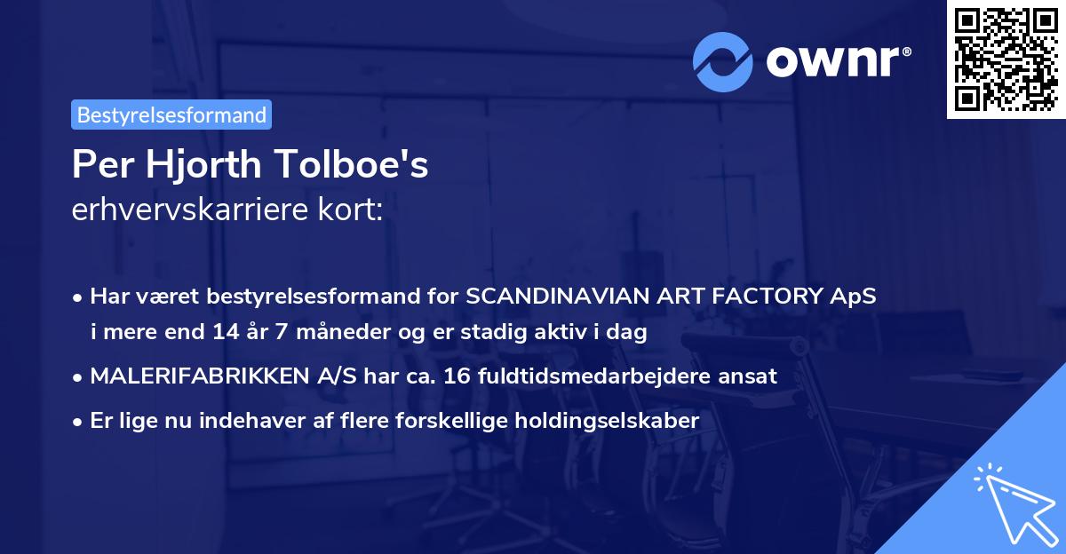 Per Hjorth Tolboe's erhvervskarriere kort