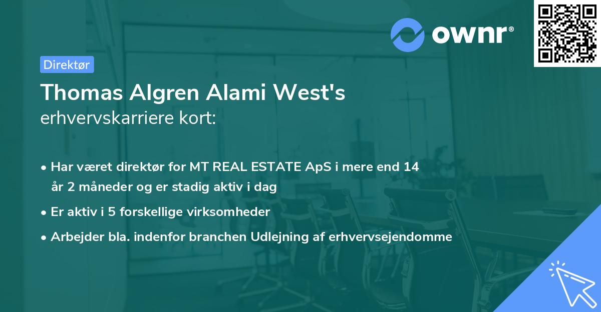 Thomas Algren Alami West's erhvervskarriere kort