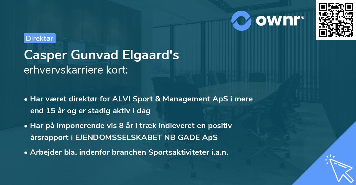 Casper Gunvad Elgaard's erhvervskarriere kort