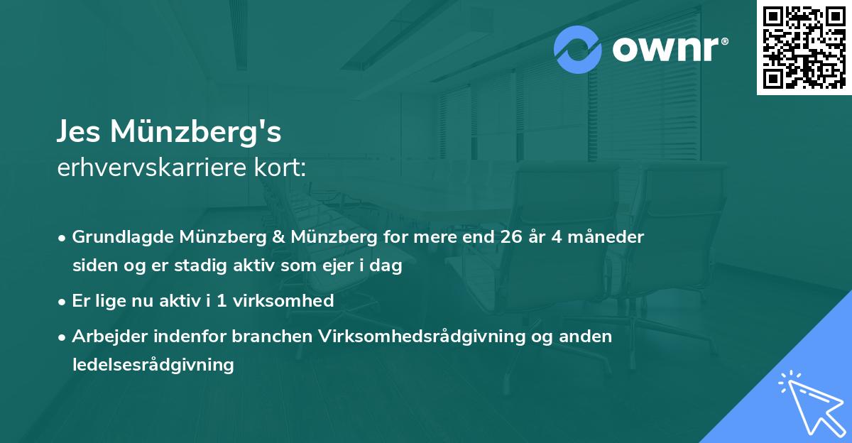 Jes Münzberg's erhvervskarriere kort