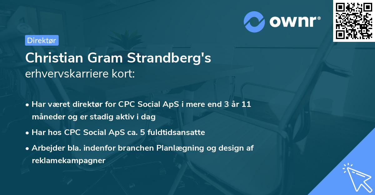 Christian Gram Strandberg's erhvervskarriere kort