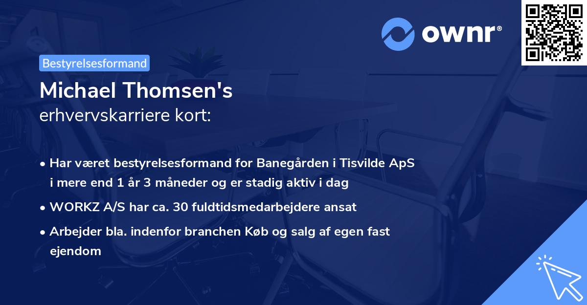 Michael Thomsen's erhvervskarriere kort