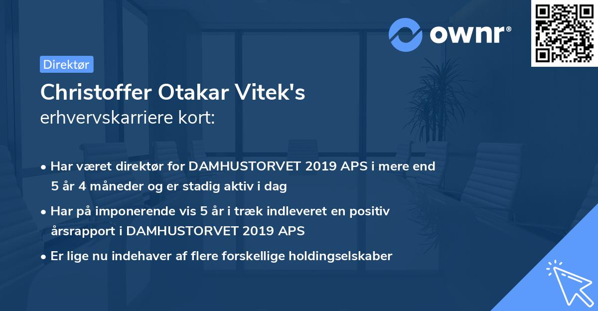 Christoffer Otakar Vitek's erhvervskarriere kort