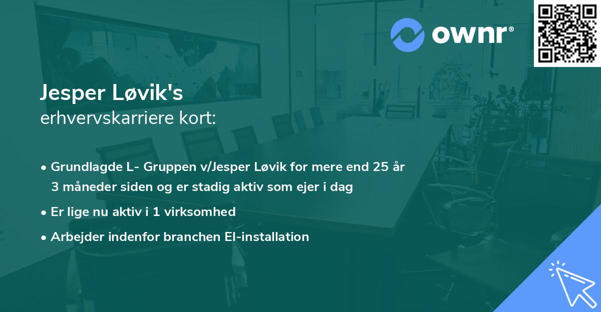 Jesper Løvik's erhvervskarriere kort