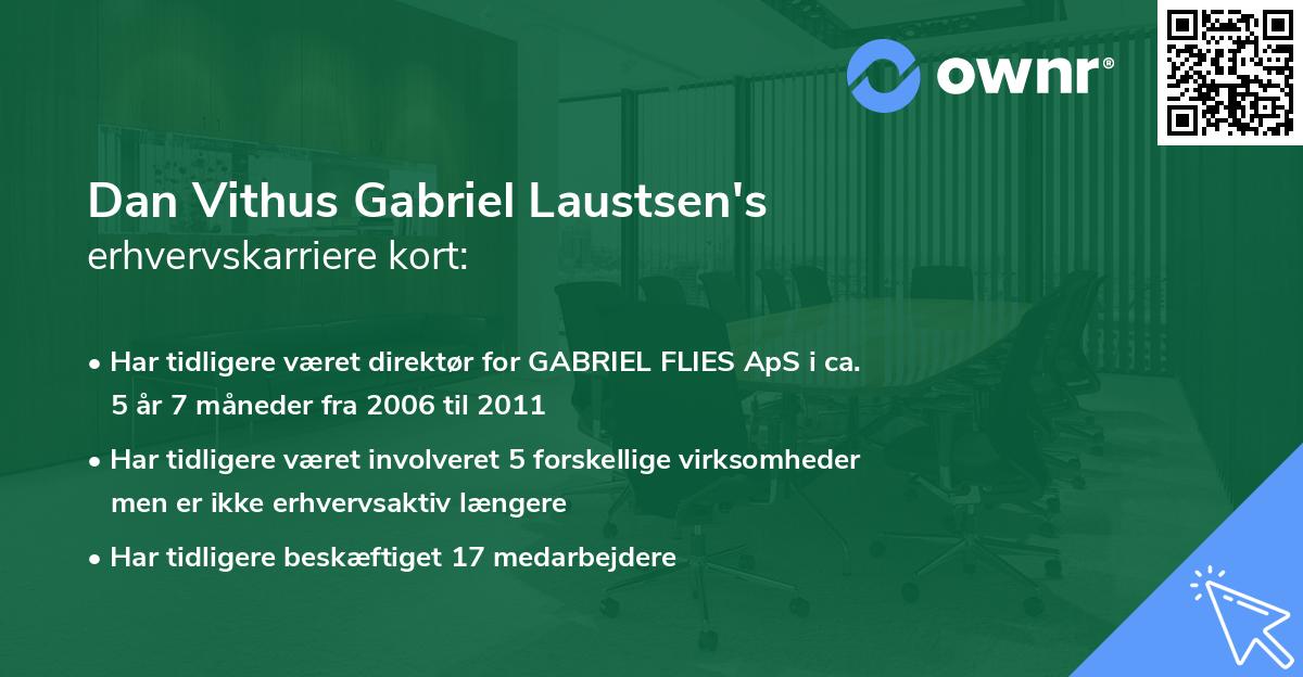 Dan Vithus Gabriel Laustsen's erhvervskarriere kort