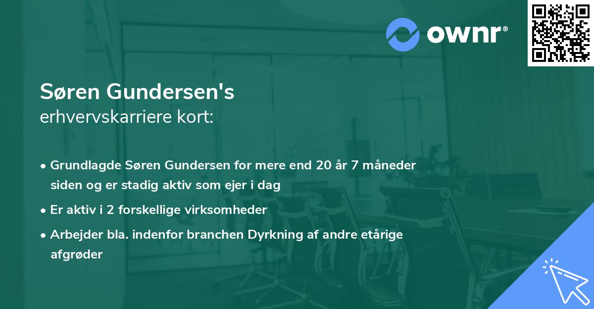 Søren Gundersen's erhvervskarriere kort