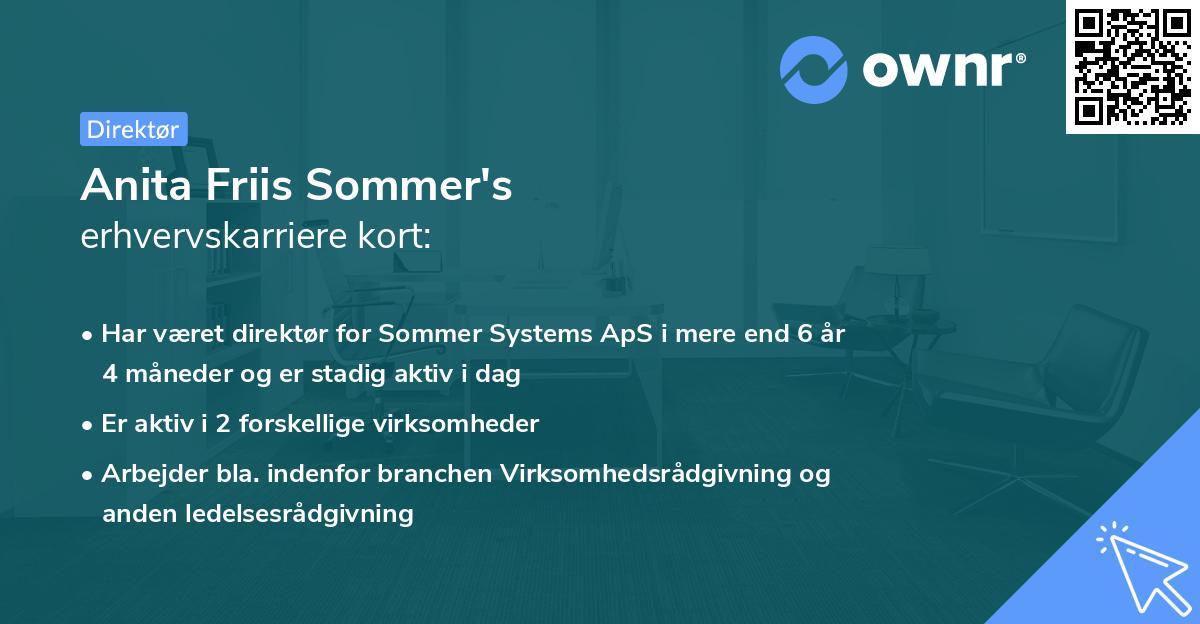 Anita Friis Sommer's erhvervskarriere kort