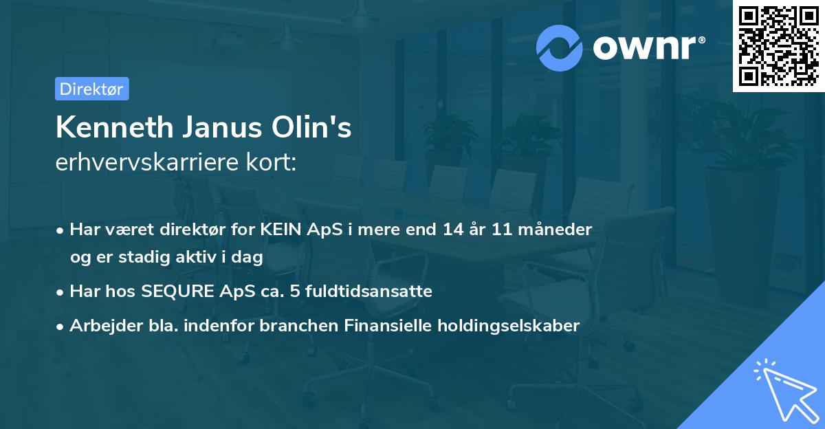 Kenneth Janus Olin's erhvervskarriere kort