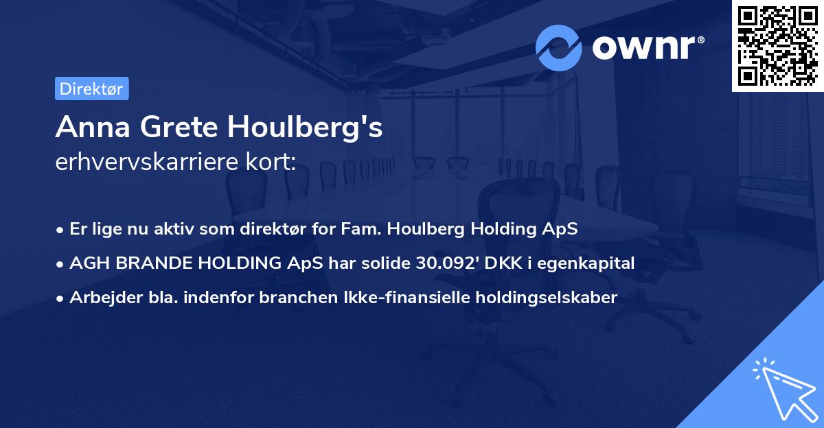 Anna Grete Houlberg's erhvervskarriere kort