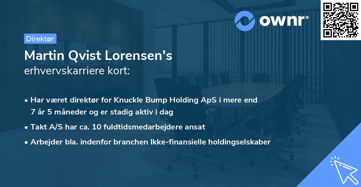 Martin Qvist Lorensen's erhvervskarriere kort