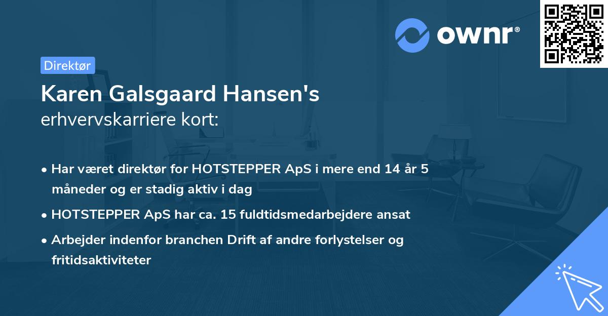 Karen Galsgaard Hansen's erhvervskarriere kort
