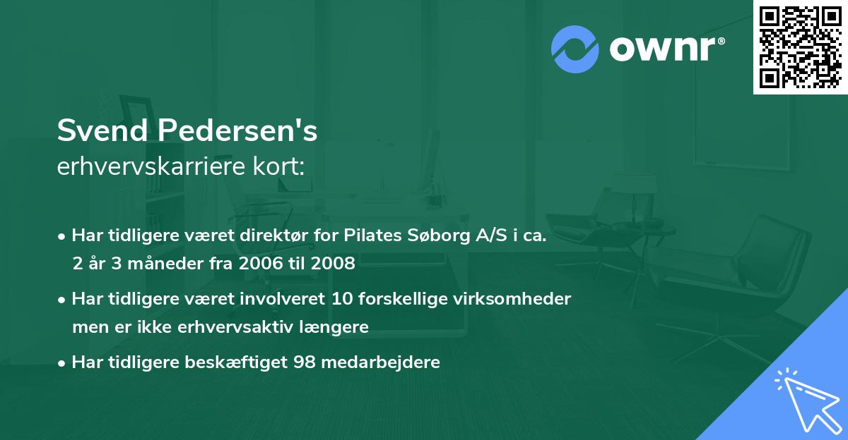 Svend Pedersen's erhvervskarriere kort