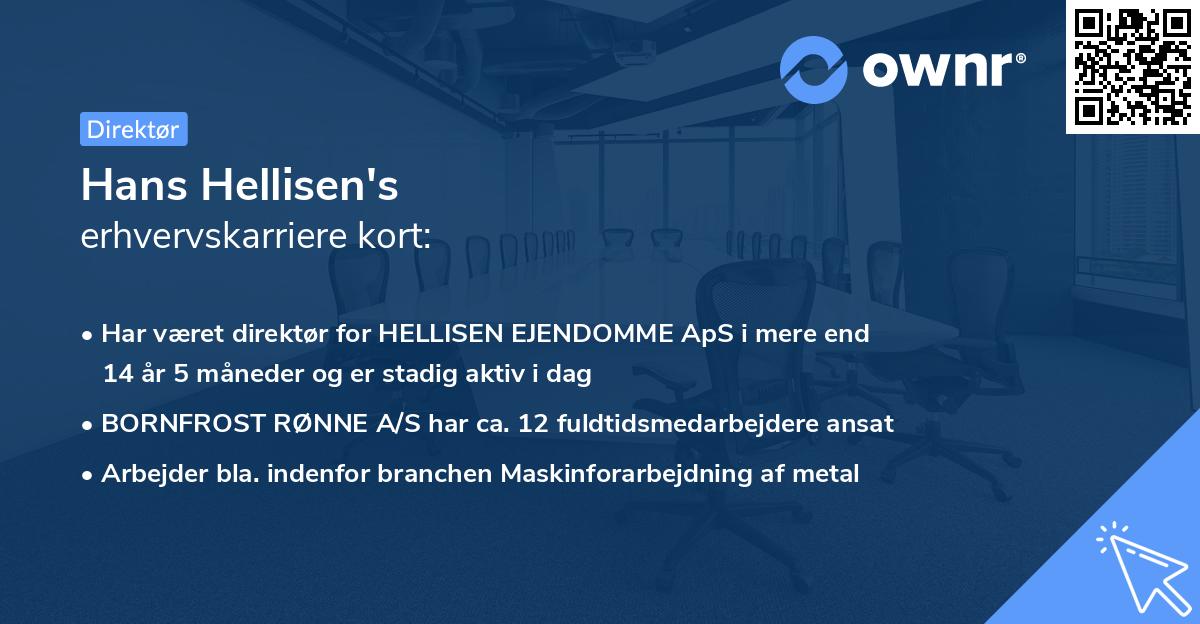 Hans Hellisen's erhvervskarriere kort