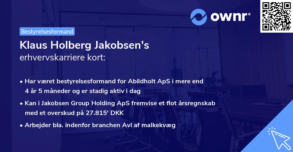 Klaus Holberg Jakobsen's erhvervskarriere kort