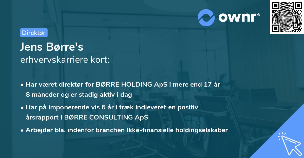 Jens Børre's erhvervskarriere kort