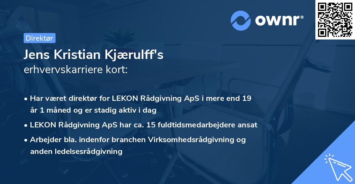 Jens Kristian Kjærulff's erhvervskarriere kort
