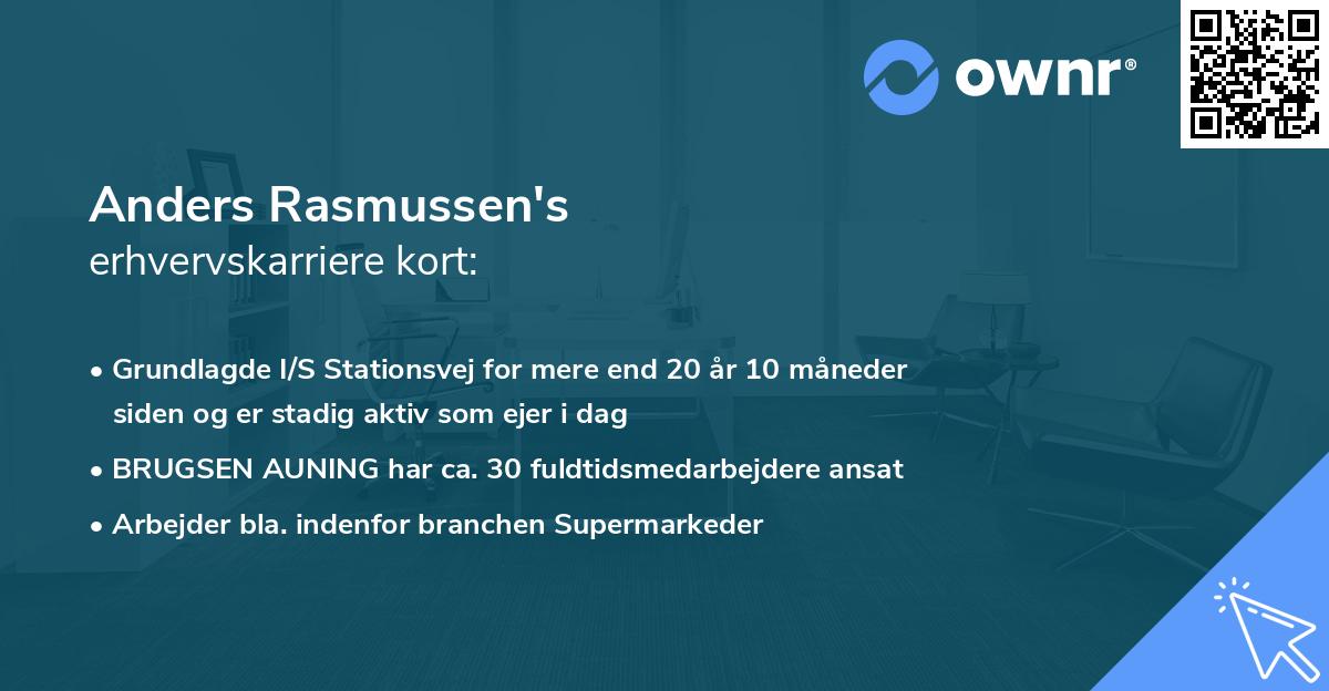 Anders Rasmussen's erhvervskarriere kort