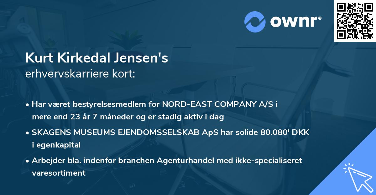 Kurt Kirkedal Jensen's erhvervskarriere kort