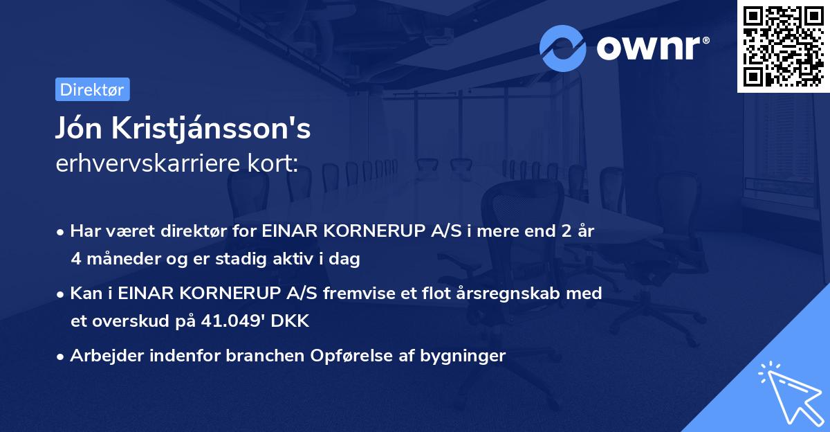 Jón Kristjánsson's erhvervskarriere kort