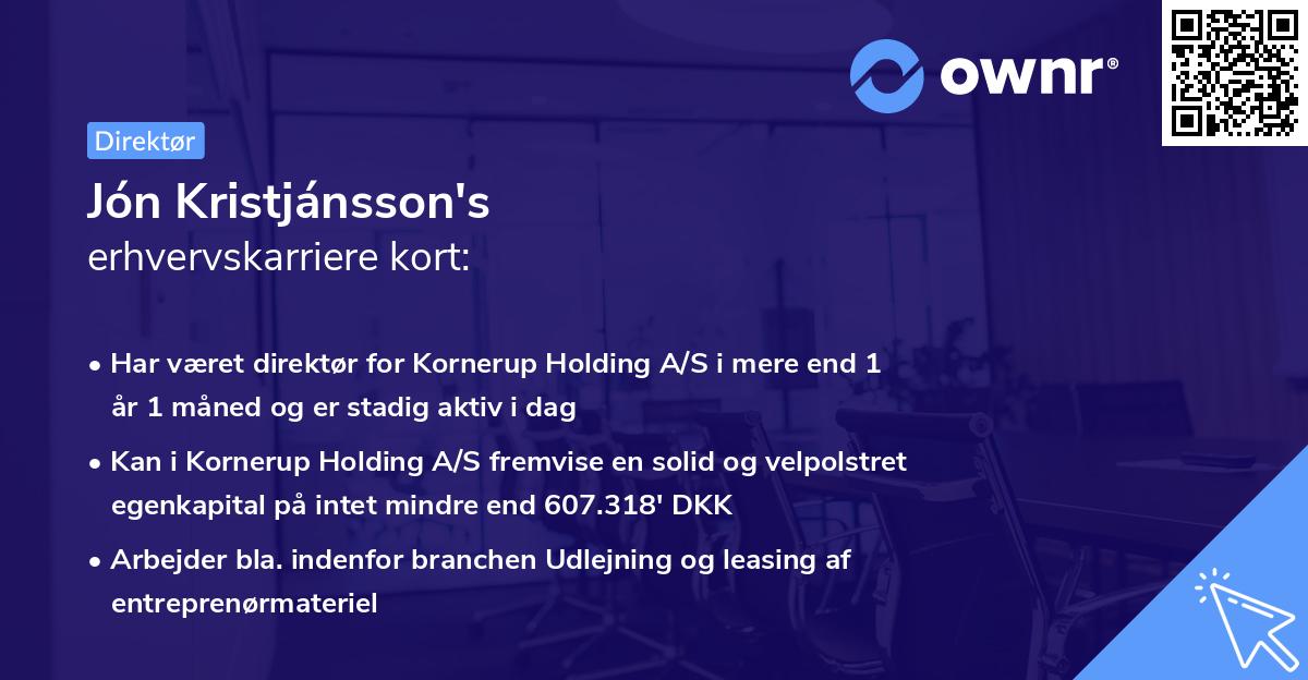 Jón Kristjánsson's erhvervskarriere kort